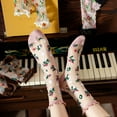 thumbnail image 5 of Vintage Sheer Socks,Summer Transparent Flower Ankle Socks,Thin Mesh Lace Elastic Jacquard Glass Silk Socks, 5 of 7