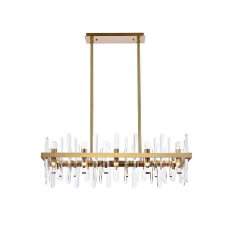 

Serena 36 inch crystal rectangle chandelier in satin gold