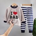 thumbnail image 2 of KPOPLK Boys and Girls Pajamas Sets Fall Winter Unisex Casual Graphic Print Pjs Sleepwear Clothes Size 1-2 Years,Navy, 2 of 5
