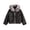 Grey, variant on Mens Hoodies Zip Up Plush Collar Cardigan Y2k Hoodies Plush Fleece Jackets Color Black Size M
