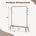 thumbnail image 3 of Gymax 50-Inch Wide Metal Garment Wardrobe Rack w/8 Hooks & Storage Shelf for Laundry, 3 of 10