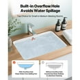 thumbnail image 4 of KFFKFF Undermount Bathroom Sink, 20.87 x 14.76 Inch Rectangular White Ceramic Vessel Sink with Overflow Hole, Under Counter Drop in Modern Lavatory Vanity Bath Wash Bowl Basin, 4 of 9