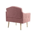 thumbnail image 4 of Royard Oaktree Accent Chair Comfy Upholstered Arm Chair with Metal Legs Teddy Fleece Fabric Leisure Chair Tufted Button Single Sofa for Living Room Bedroom Reception Room Office,Brush Pink, 4 of 7
