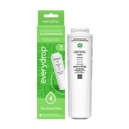 Everydrop by Whirlpool Ice and Water Refrigerator Filter 4, EDR4RXD1, Single-Pack, Green