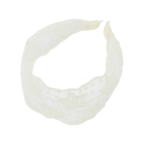 1 Pc Fashion Elegant Vintage Lace Wide Pentagram Hairband for Women for Girls White