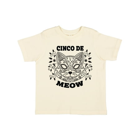 

Inktastic Cinco De Meow with Cat Sugar Skull and Flowers Gift Toddler Boy or Toddler Girl T-Shirt
