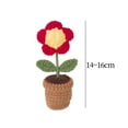 thumbnail image 7 of Esquirla Handmade Crochet Flower Hand Knitted Flower Mini Potted Rustic Handmade Kintting Flower for Birthday Gift Shelf Table Kitchen Small Red Flower, 7 of 7