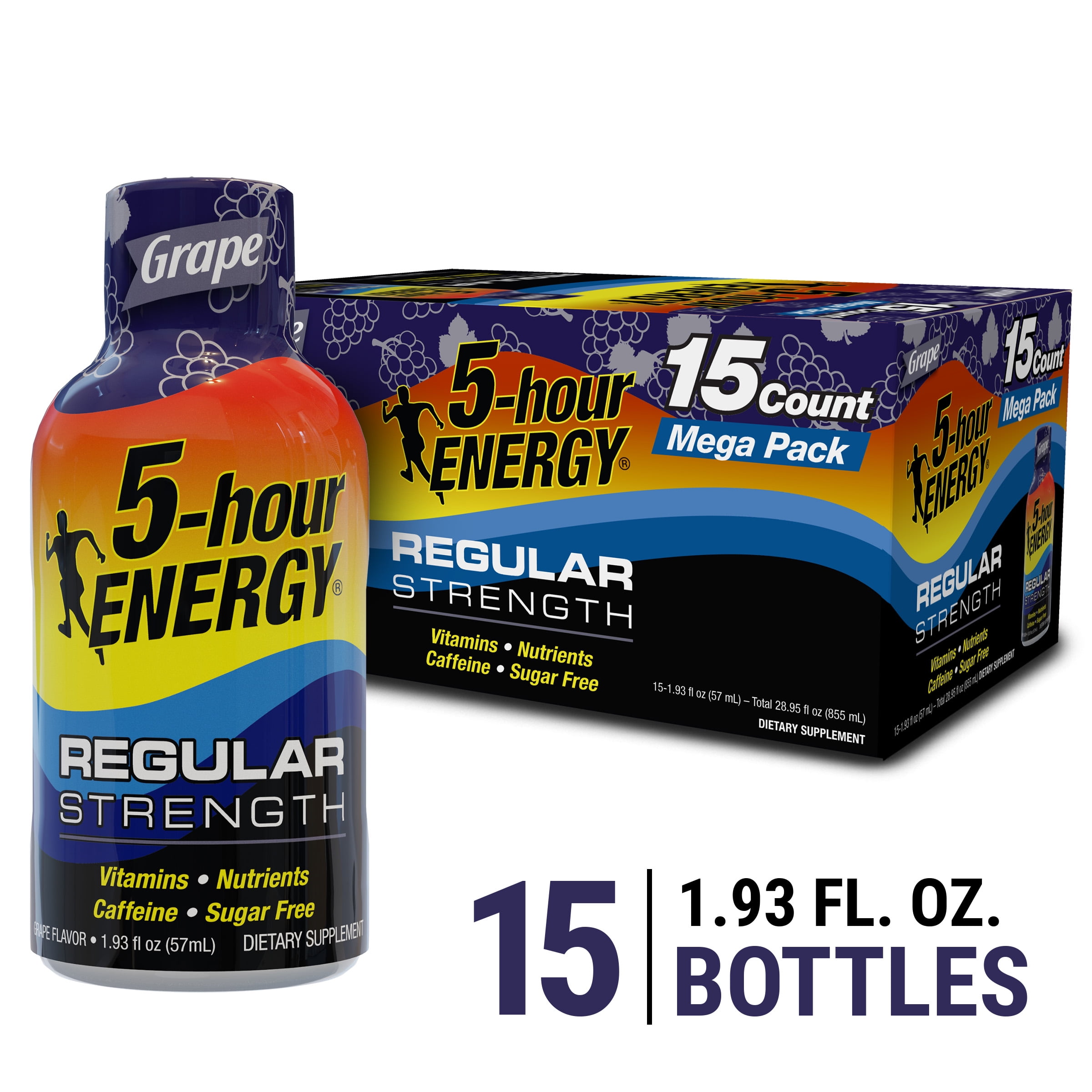5hour ENERGY Shot, Regular Strength, Grape, 15 Count