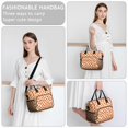 thumbnail image 4 of Orange and White Wavy Checkered Pattern Insulated Leakproof Lunch Box for Women, Large Lunch Bag for Tween Teen Adult, Loncheras Para Mujer for Work Beach Travel Picnic Camping, 4 of 4