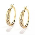thumbnail image 3 of Women Luxury Wedding 925 Silver,Gold Hoop Earring Cubic Zircon Jewelry A Pair, 3 of 3