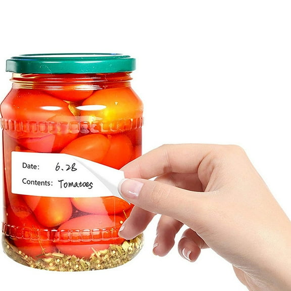 WRITWAA Removable Food Sticker Label Stickers White Copperplate Self-adhesive 1 Roll of 500 Sheets