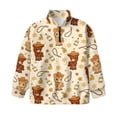 thumbnail image 4 of Uorisanigo Girls Sweatshirts Fall Fashion Long Sleeve Pullover Shirts Tops Oversized Cowboy Horse Print Quarter-Zip Pullover Jacket for Sports and Daily Wear Outerwear Jacket, 4 of 7
