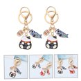 thumbnail image 3 of FRCOLOR 2pcs Cute Keychain Japanese Style Key Chain Zinc Alloy Bag Luggage Pendant Family Members New Year, 3 of 8