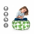thumbnail image 2 of Aloha Storage Toy Bag Chair, Repeated Print of Monstera Leaves Jungle Items Summer Time Nature Tone, Stuffed Animal Organizer Washable Bag, Large Size, Olive Green Green White, by Ambesonne, 2 of 3