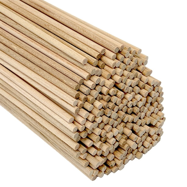 100 Pack, 1/8 x 36 Inch Round Wood Dowels, CraftySticks