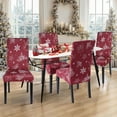 thumbnail image 2 of Christmas Dining Chair Covers Set of 4,Stretch Printed Kitchen Chair Cover Washable Spandex Xmas Parsons Chair Protector Slipcovers for Christmas Decoration,Holiday Party(Xmas Snowflake), 2 of 7