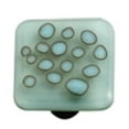 thumbnail image 1 of Hot Knobs HK6005-KB Reactive Clear Powder Blue Square Glass Cabinet Knob - Black Post, 1 of 1