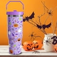 thumbnail image 4 of 30oz Halloween Tumbler With Handle,Halloween Gifts for kids,Ghost Bat Tumbler With Lid and Straw Stainless Steel Insulated Tumblers Puple halloween Travel Cup Cute Halloween Coffee Mug for Women, 4 of 6