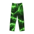 thumbnail image 4 of Goofa Green Lightning Printed Soft Pajama Pants for Men, Wide Leg Comfy Casual Lounge Yoga Pants-XX-Large, 4 of 9