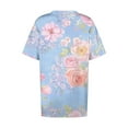 thumbnail image 6 of Tnhcen Plus Size Women's Summer Floral Print Loose Fit Short Sleeve T-Shirt | Stretchy Breathable Big & Tall Sizes (XL-5XL) | Casual Daily Beach Wear, 6 of 6