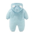 thumbnail image 4 of Vedolay Baby Girl Autumn Outfits Baby Ruffle Long Sleeve Romper Winter Clothes Boys Jumpsuits Blue,59, 4 of 4