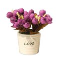 thumbnail image 5 of Ounissouiy 1 ramo vívido con 15 cabezas de seda Mini rosas artificiales flores hogar boda fiesta jardín decoración adornos Feliz Año Nuevo, 5 of 5
