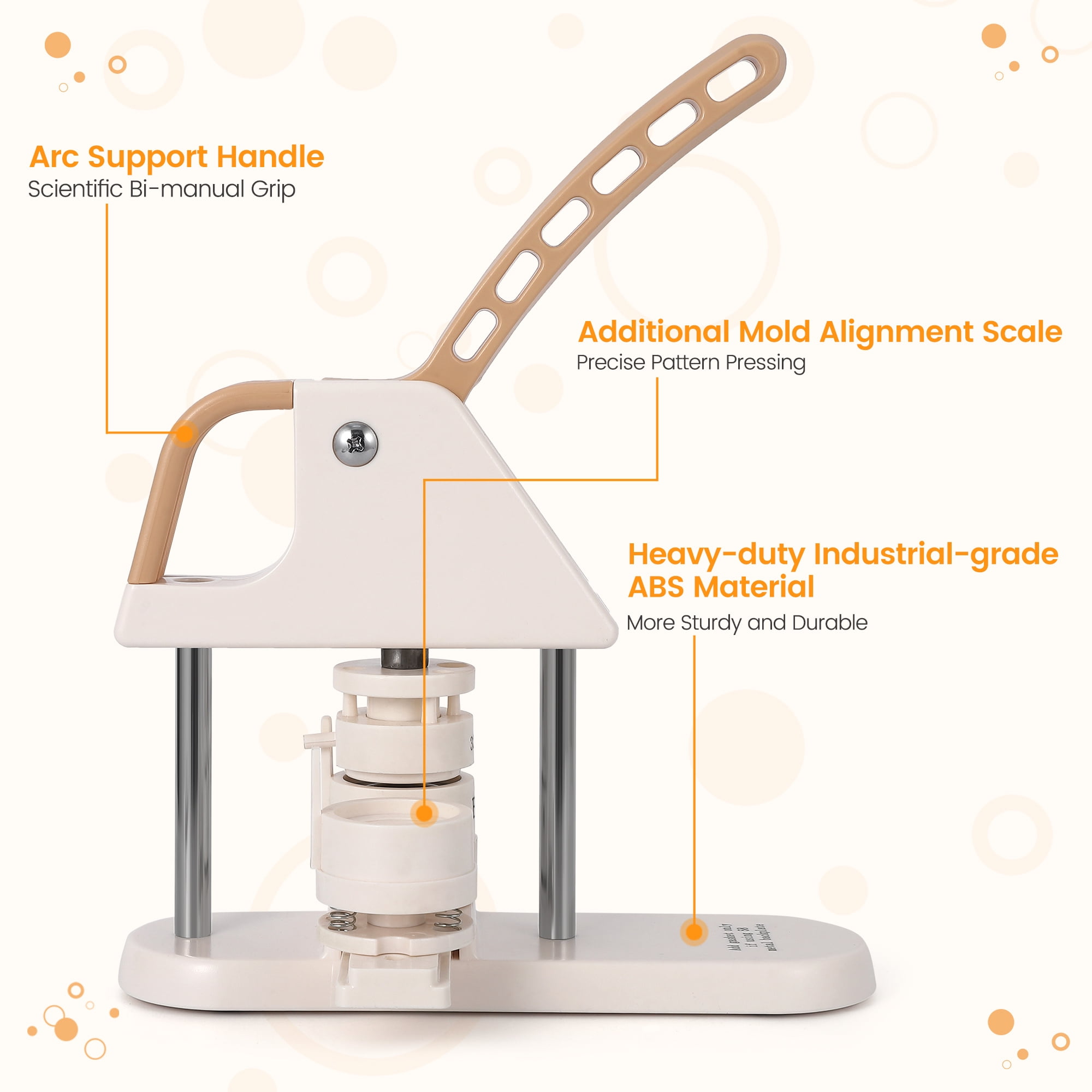 Garvee 3-Size Button Maker Machine Kit - 300 pcs Parts, 1/1.25/2.28 inch (25/32/58mm) DIY Pin Badge Press with Circle Cutter, Magic Book & Ergonomic Handle for Kids Crafts, Gifts, School Projects