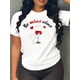 thumbnail image 1 of Valentine's Day 'Be Mine Wine' Graphic Tee for Women - Casual Round Neck Short Sleeve, Breathable Perfect for Spring & Summer Fashion, Valentine's Day T-Shirts, 1 of 6