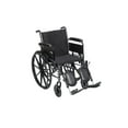 thumbnail image 1 of Silla de ruedas plegable ligera Drive Medical K318DFA-ELR Cruiser III con respaldo abatible, brazos completos desmontables y reposapiernas elevable (negra, 45 cm, 17 kg), 1 of 5