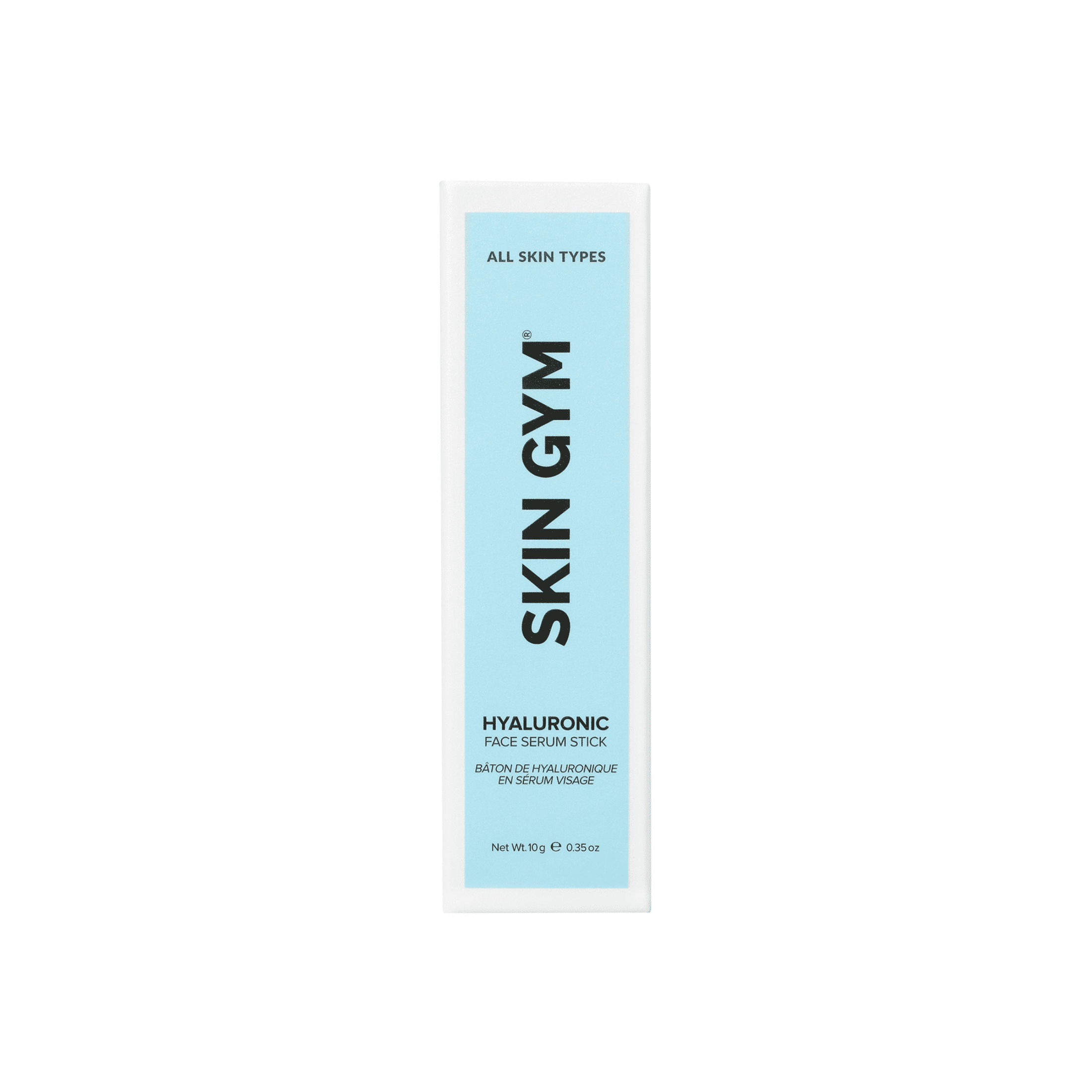 Skin Gym Hyaluronic Acid Face Serum Workout Stick, Moisturizes and Hydrates with Hyaluronic Acid, Vitamin C + Eggplant Fruit Extract, Peppermint Oil and Sunflower Seed Oil 0.35 oz