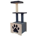 thumbnail image 1 of Cabane cachée - Arbre à chat de luxe à 3 niveaux (gris), 1 of 2