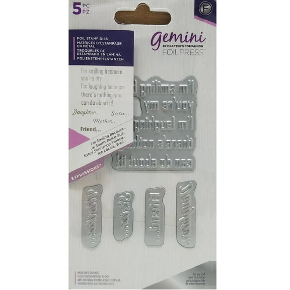 Crafter's Companion Gemini Foilpress I'm Smiling Because...