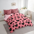 thumbnail image 4 of Feelyou Romantic Love Heart Twin Bedding Sets 7-Piece, Fashion Abstract Polkadots Bedding Comforter Set, Teens Kids Girls Women Reversible Sheet Sets, Microfiber Bedroom Decor, 4 of 8