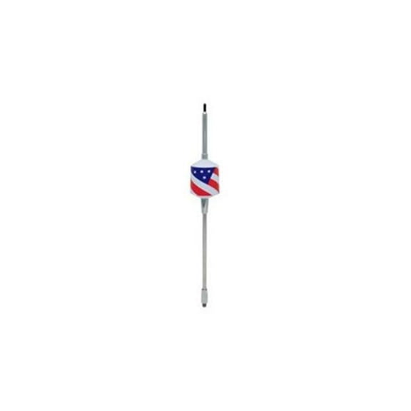 T2000 Series Mobile CB Trucker Antenna with 10 Shaft White & US Flag