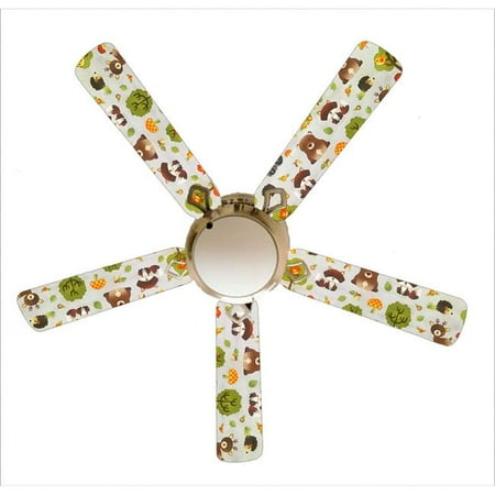 

888 Cool Fans F52-0001040 52 in. Forest Friends 5-Blades White Ceiling Fan with Lamp