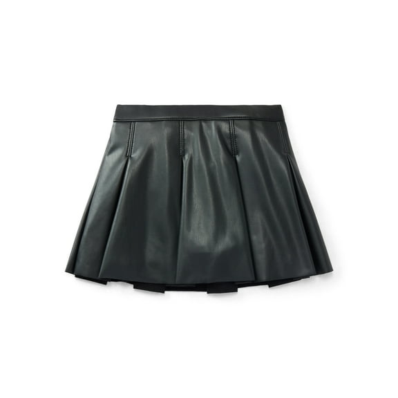 Wonder Nation Toddler Girls Pleated Faux Leather Skirt, Sizes 12M-5T