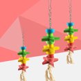 thumbnail image 1 of Flmtop Lovely Star Blocks Rope Cage Hanging Ladder Pet Supplies Parrot Bird Chew Toy Random Color, 1 of 6