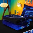 thumbnail image 5 of meiyoeat Blue Racing Car Zipper Twin Comforter Sets with Fitted Sheet and 2 Pillowcases For Boys Kids,Outdoor Extreme Sports Zipper Bedding Set For Speed Games Lovers,Black Reversible,4 Pieces, 5 of 7