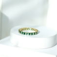 thumbnail image 3 of Rosec Jewels Lab Created Emerald Full Eternity Band Ring for Women - AAAA Quality, 10K Yellow Gold, US 4.00, 3 of 8