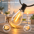 Warm Led String Lights 200FT-Remote Warm Yellow Outdoor String Lights with Shatterproof LED ...