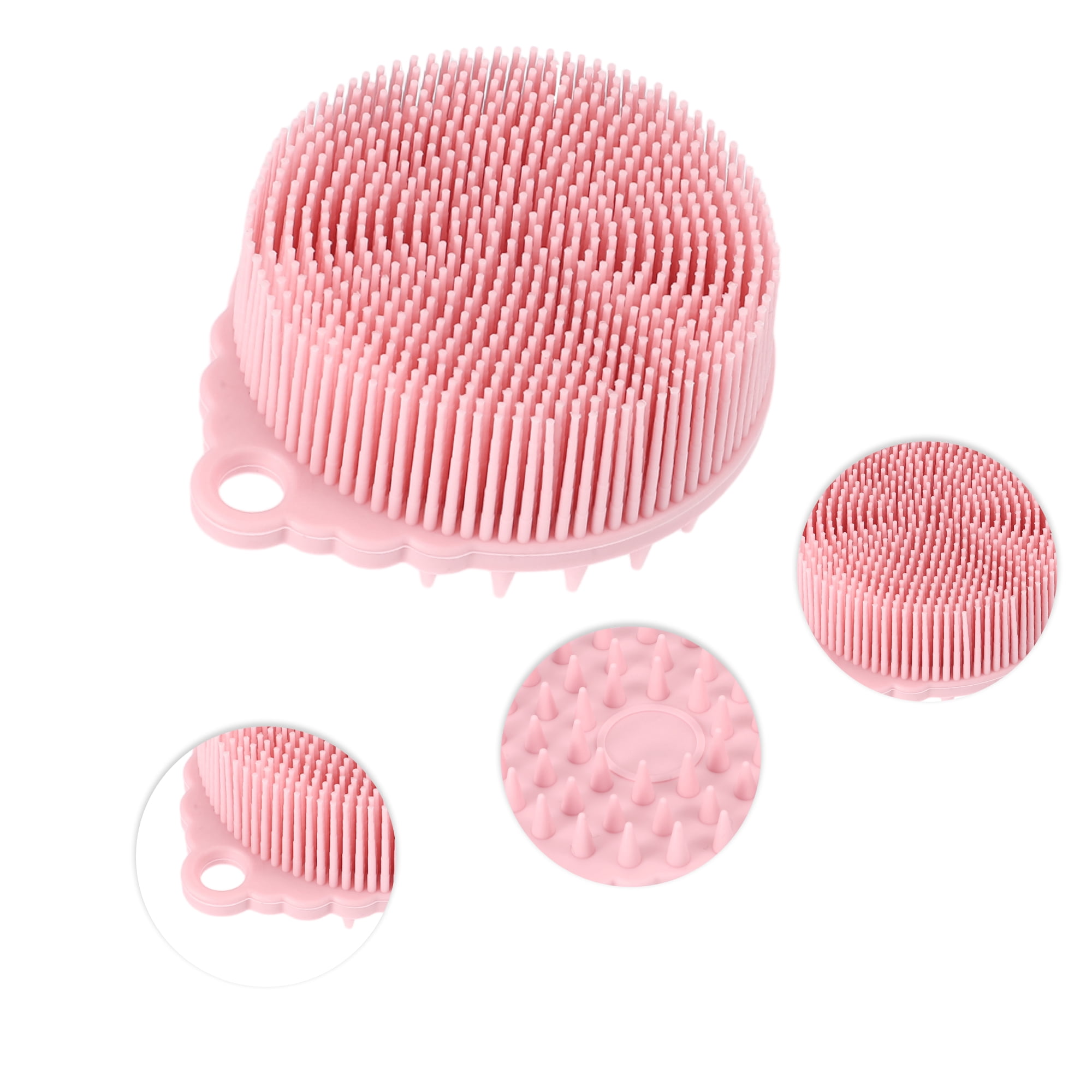 Unique Bargains Double Side BodyBack Scrubber Bath Brush Pink