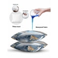 thumbnail image 5 of Waterproof Outdoor Throw Pillows with Inserts 18"x18", Gold White Feather Soft Decorative Pillowcases for Couch Bedroom, Modern Spring Blue Leaf Oil Painting Pillow Covers for Sofa Living Room, 5 of 8