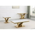 thumbnail image 3 of Pemberly Row Contemporary Gold Rectangle Faux Marble Coffee Table, 3 of 3