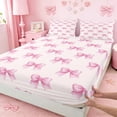 thumbnail image 4 of Erosebridal Dreamy Princess Bowknot Full Size Sheets,Cute Pink Bowknot Bed Sheets For Bowknot Lovers 4pcs, 4 of 6