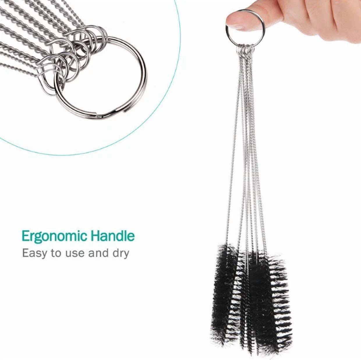 Stainless Steel Cleaning Brush 10 Piece Set Straw Brush Water Cup Kettle Brush