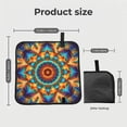 thumbnail image 3 of Kaleidoscope Psychedelic Trippy Vintage Foldable Seat Cushion for Bleachers, Stadium Seats, Camping & Outdoor Events, Portable Lightweight Pad with Carabiner, 3 of 6