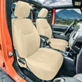 thumbnail image 2 of For 2007-2017 Jeep Wrangler JKU 4 Door FH Group Faux Leather Custom Fit Car Seat Covers - Front Seats Solid Beige, 2 of 5