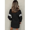 thumbnail image 2 of Women's Black Varsity Contrast Banded Sleeve Shift Sweatshirt Dress | L, 2 of 5