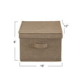 thumbnail image 2 of Household Essentials Large Fabric Storage Bins 2 Pack, Soft Poly Linen with Sturdy Sides, Attached Handle and Fully Removable Lid, Brown, 2 of 8