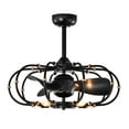 thumbnail image 3 of Mill 26 in. 5-Light Indoor Matte Black Finish Ceiling Fan with Light Kit, 3 of 5